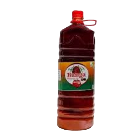Bottle of Banga Red Palm Oil on a white background