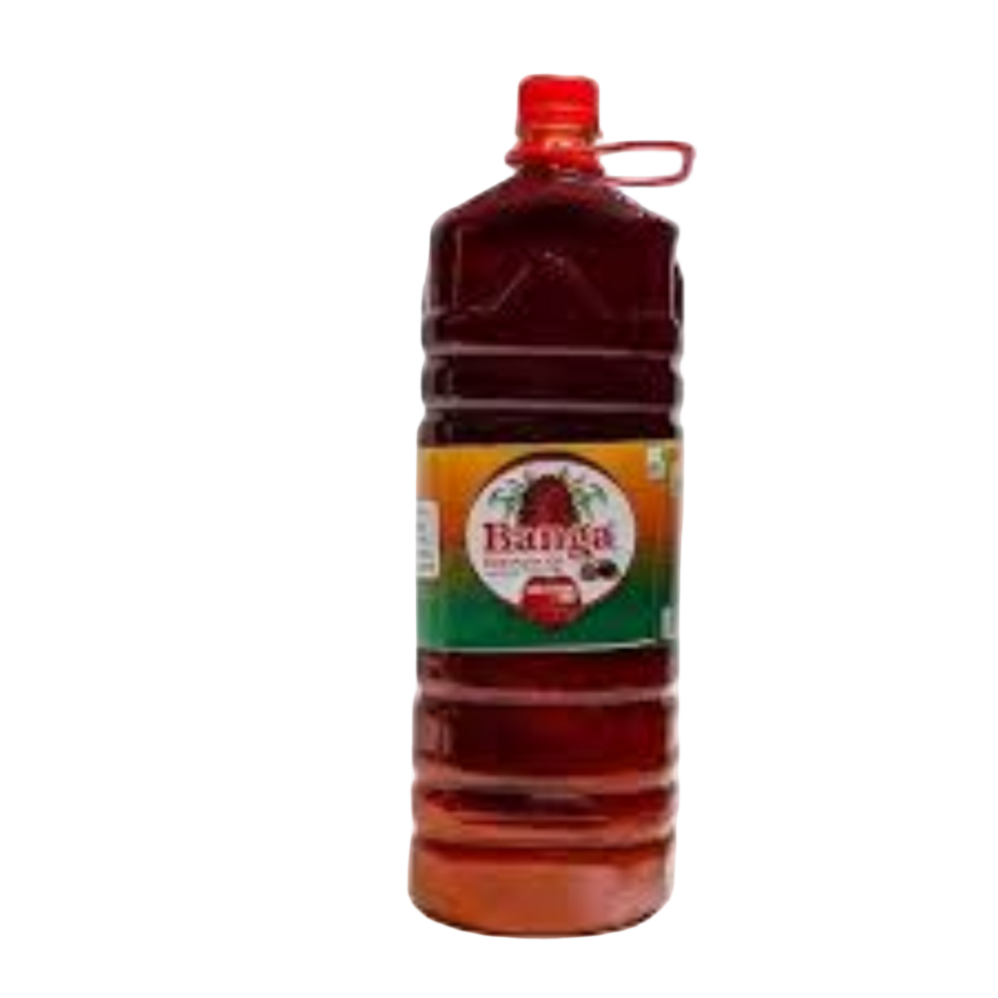 Bottle of Banga Red Palm Oil on a white background