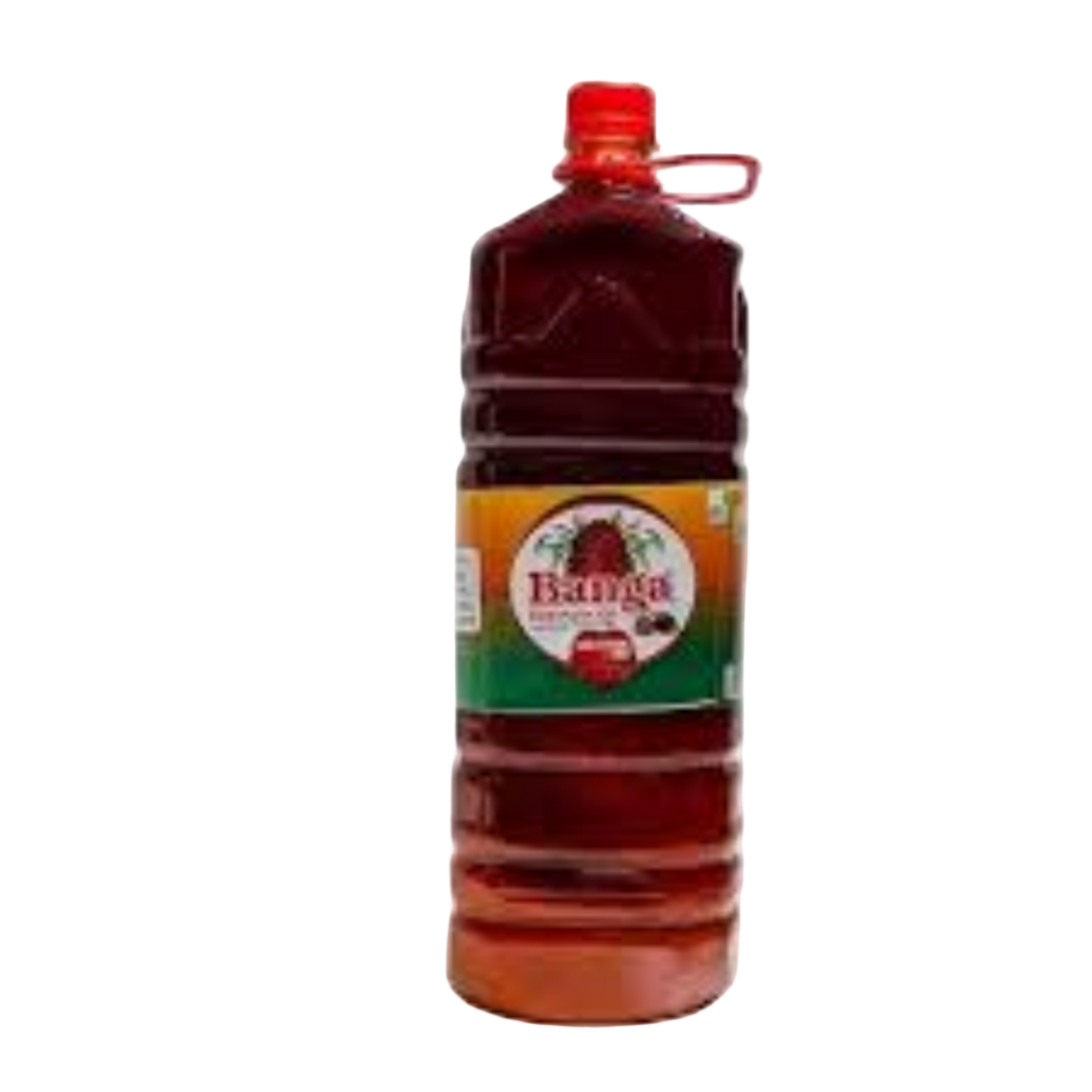 Bottle of Banga Red Palm Oil on a white background