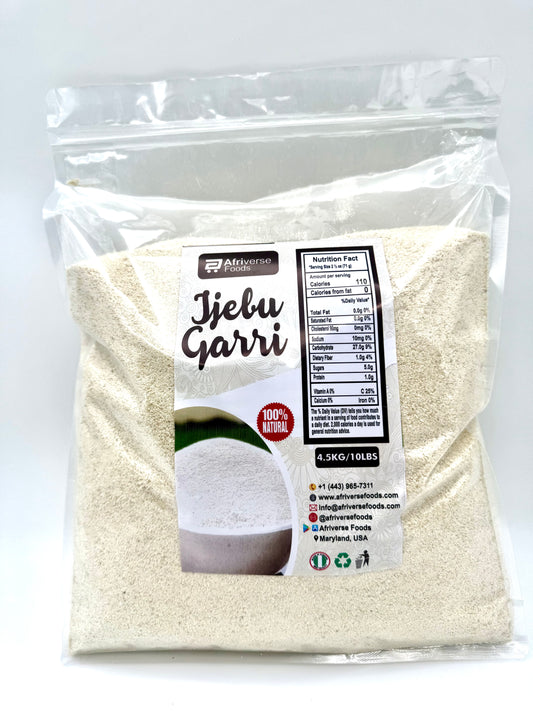 Packaged Afriverse Foods 'Ijebu Garri' 10lbs with a clear background