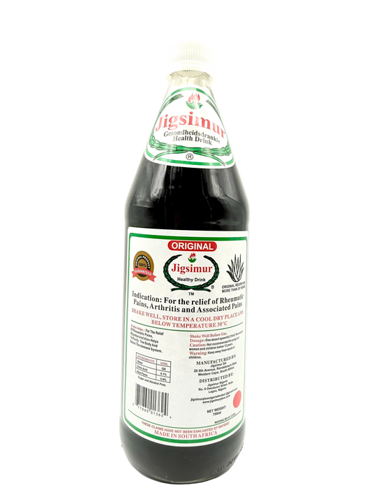 Bottle of Jigsimur herbal with a white background
