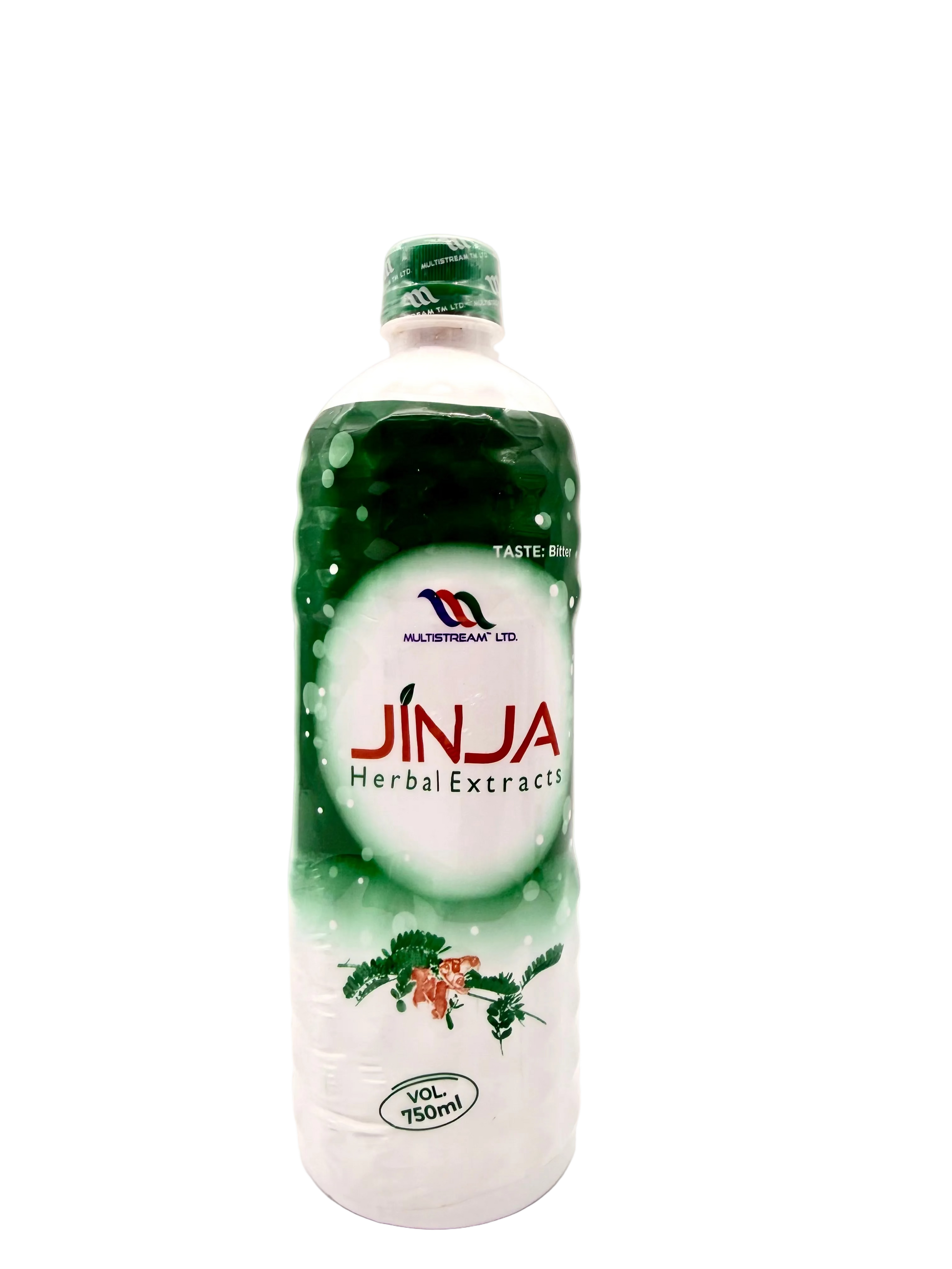 Bottle of Jinja Herbal Extracts on a white background