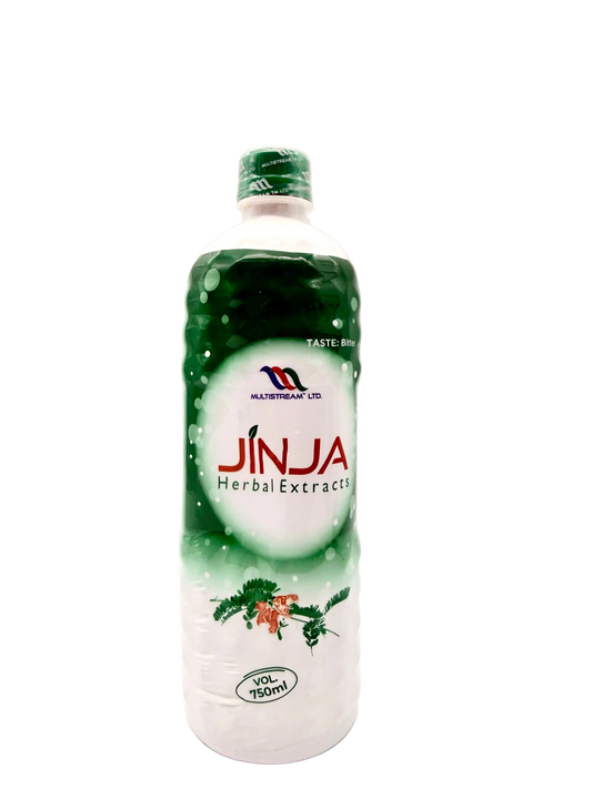 Bottle of Jinja Herbal Extracts on a white background