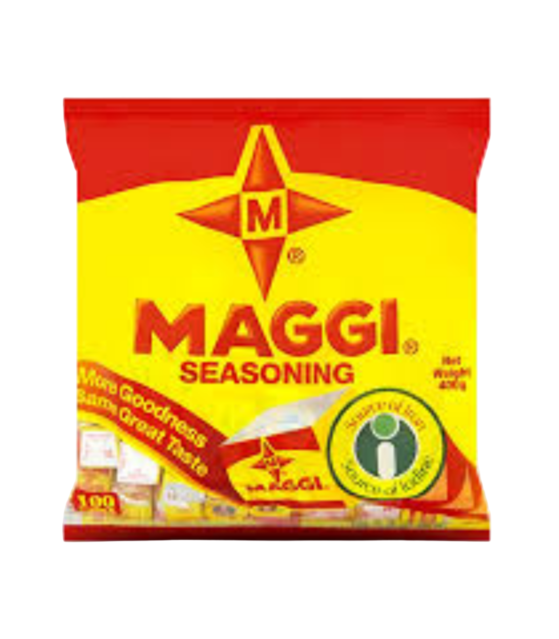 Maggi seasoning packet on a white background