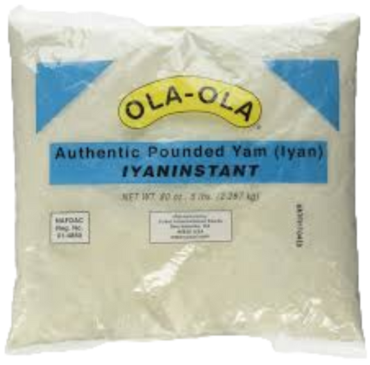 Ola-Ola Authentic Pounded Yam (Iyan) package on a white background