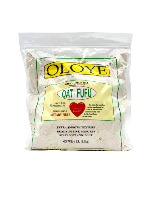 Bag of Oloye Oat Fufu on a white background