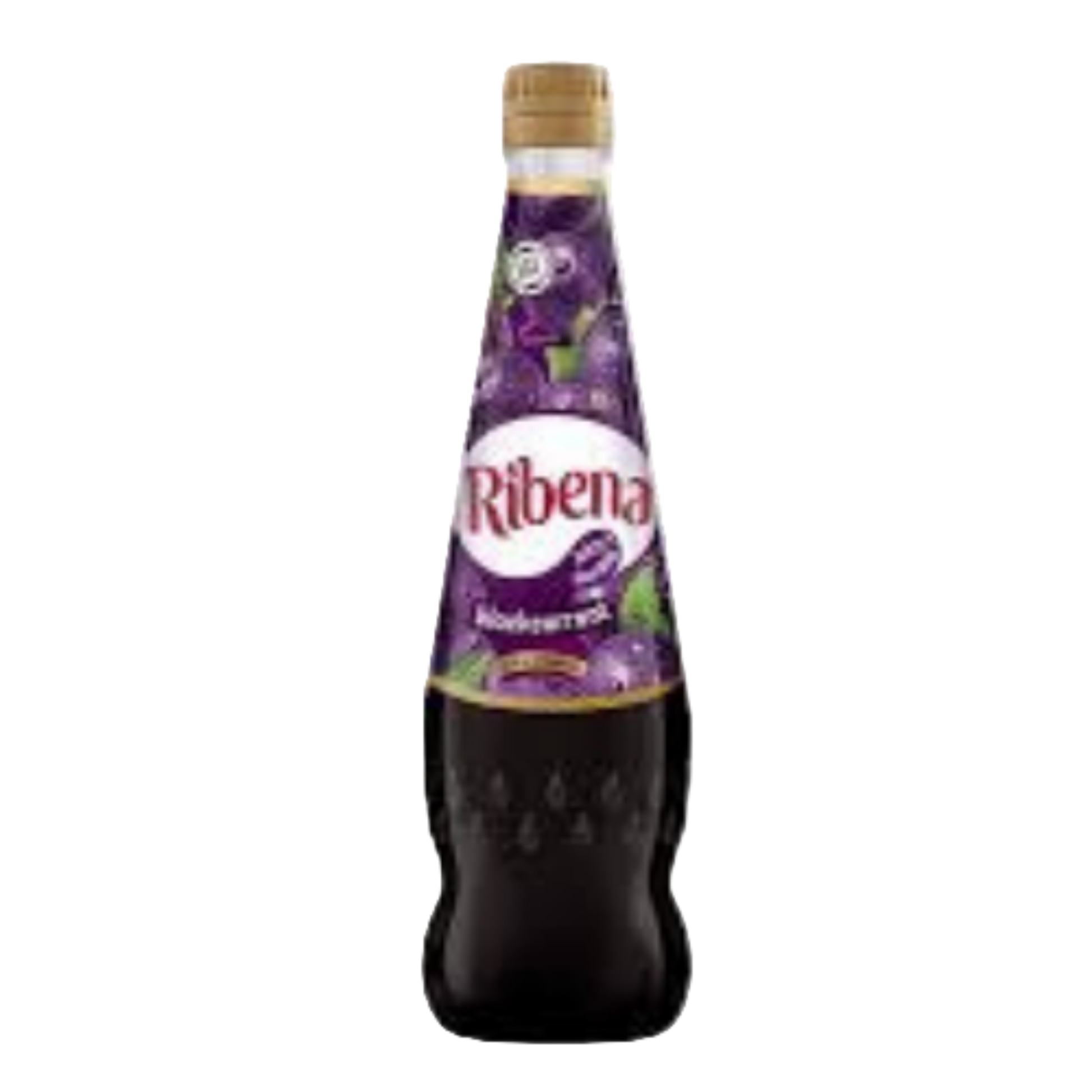 Bottle of Ribena blackcurrant juice on a white background