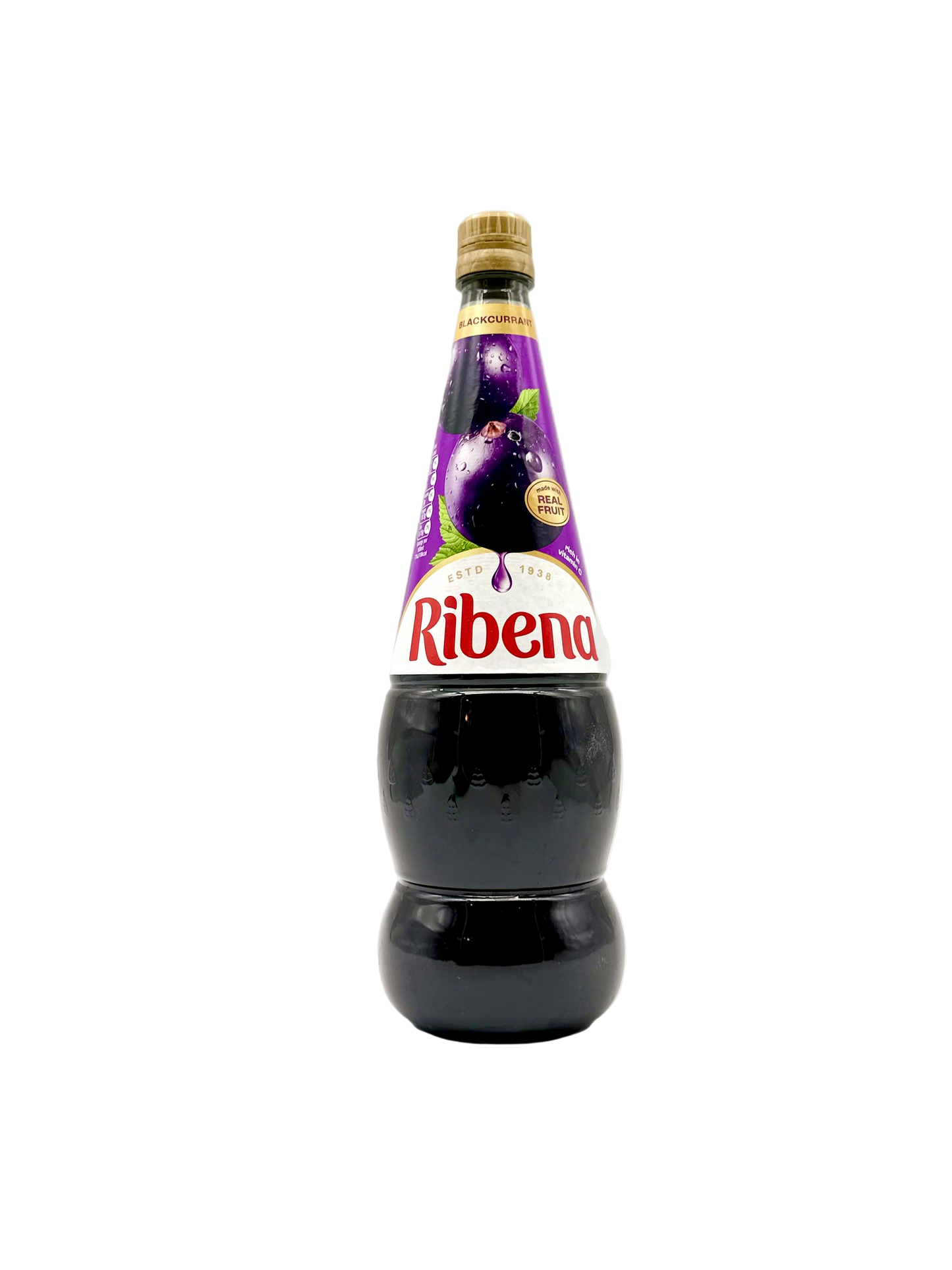 Bottle of Ribena on a white background