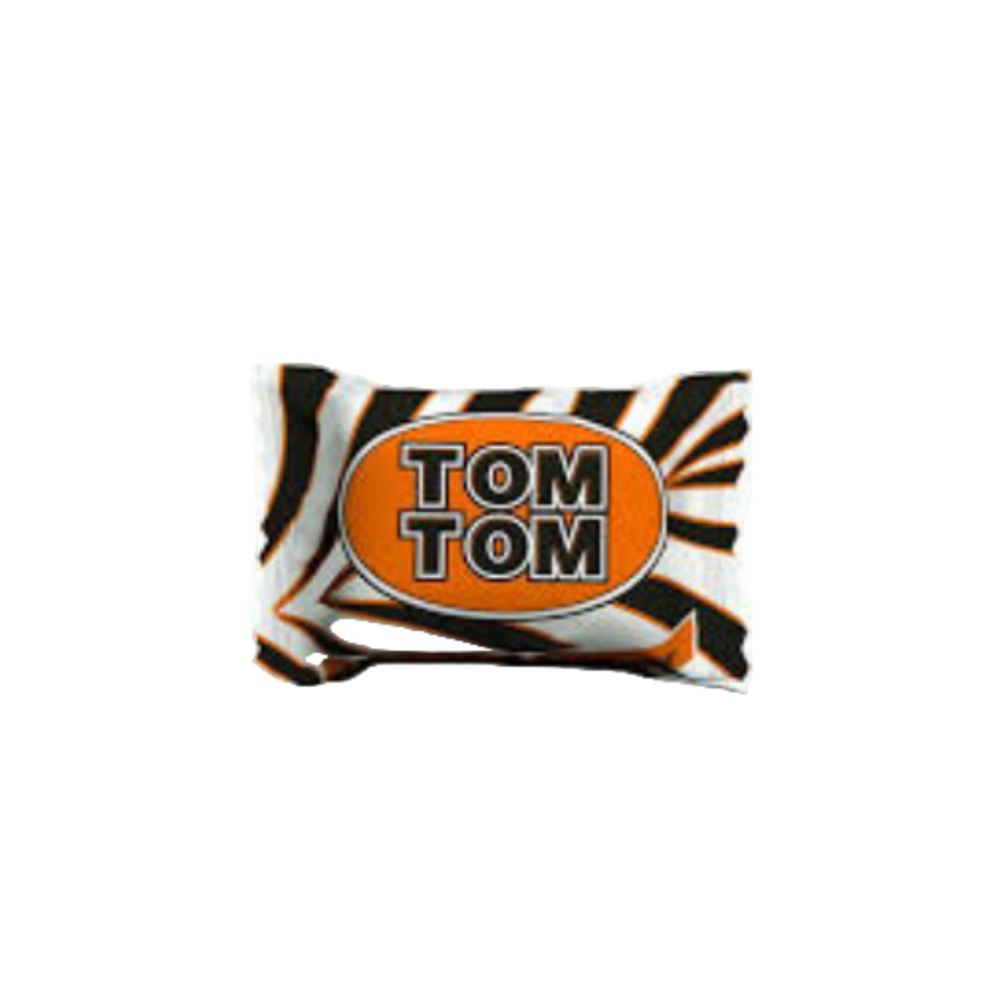 Tom Tom branded product with zebra pattern on a white background